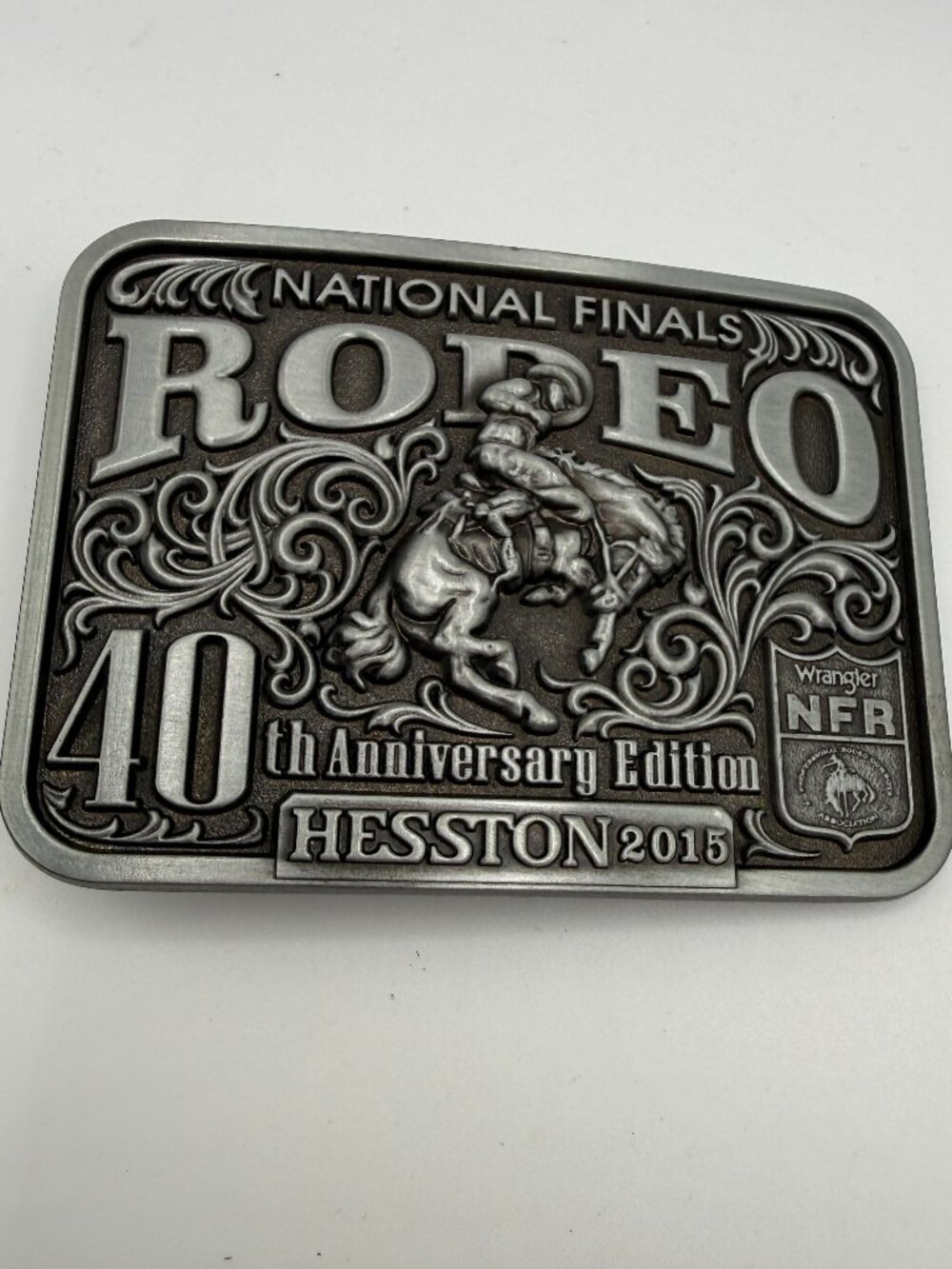 Vintage 2015 Hesston National Finals Rodeo Belt Buckle